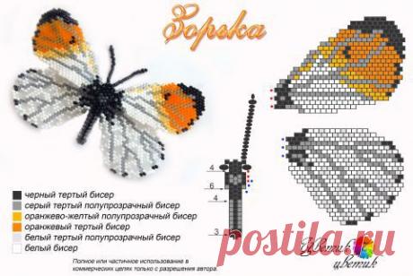 Бабочки из бисера от Марины Таран.