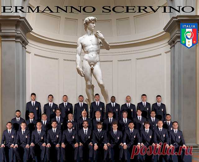 Ermanno Scervino одели итальянских футболистов
В таких костюмах футболисты будут ходить и на чемпионате мира в России.