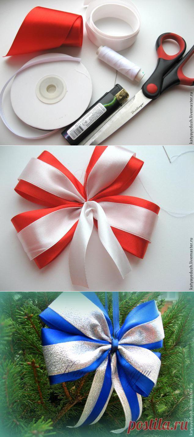 Бант на ёлку - легко и быстро! - Ярмарка Мастеров - ручная работа, handmade