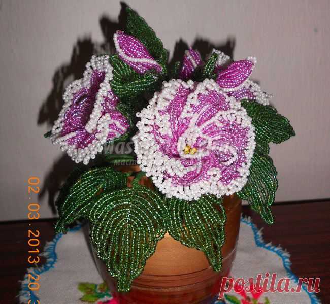 Цветы из бисера. Гибискус. Мастер класс с пошаговыми фото