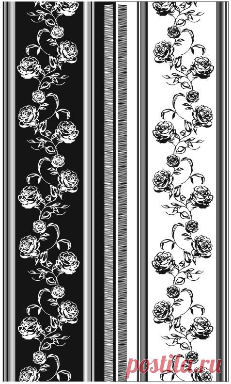 Пескоструйный рисунок розы в векторе 582 | Магазин цифровых товаров