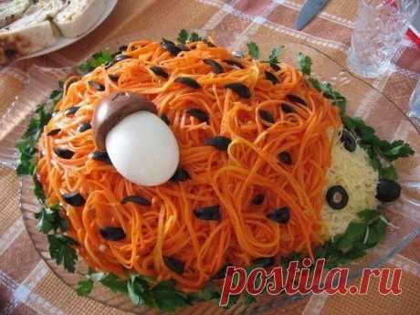 Салат из копченой курицы и моркови по-корейски