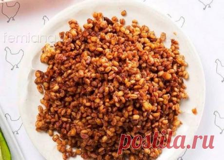 Вкусная перловая каша с грецкими орехами и чесноком