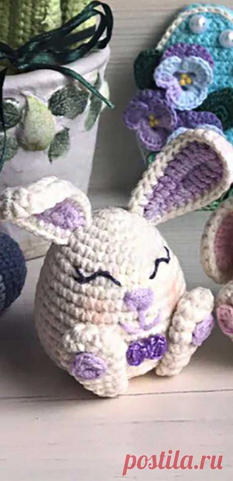 PDF Пасхальные зайчишки крючком. FREE crochet pattern; Аmigurumi animal patterns. Амигуруми схемы и описания на русском. Вязаные игрушки и поделки своими руками #amimore - заяц, маленький зайчик, кролик, зайчонок, зайка, крольчонок, Пасха.