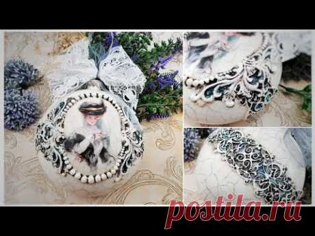 🌹Bauble, medallion with a lady 🌹 vintage 🌹 Decoupage DIY #itdcollection