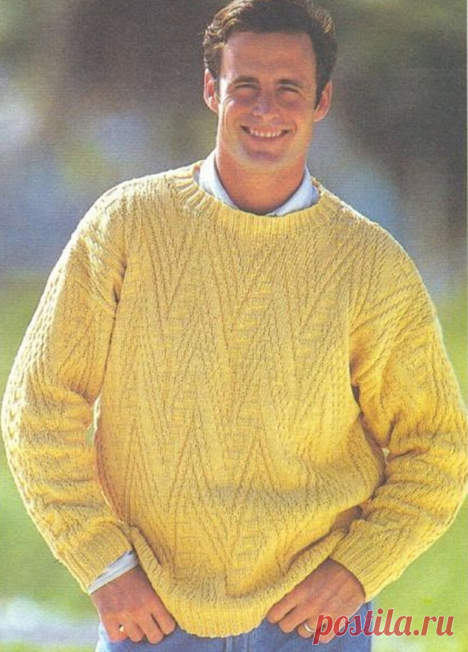 Вяжем спицами: 10 мужских пуловеров с описаниями и схемами | Рукоделие с Татьяной Н | Яндекс Дзен