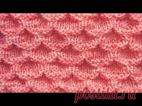 Как вязать рельефный узор крупные соты спицамию Узор со снятыми петлями