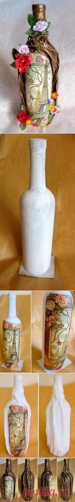 Декупаж - Сайт любителей декупажа - DCPG.RU | Бутылка "Парижанка"