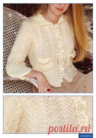 Крючок.Белая кофта