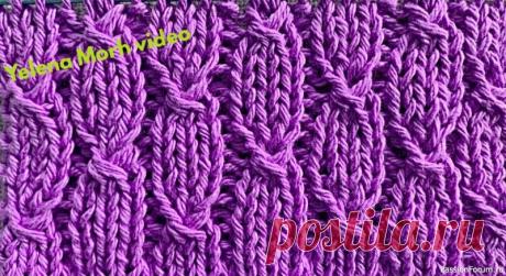 Узор ''Удлинённые овалы'' спицами