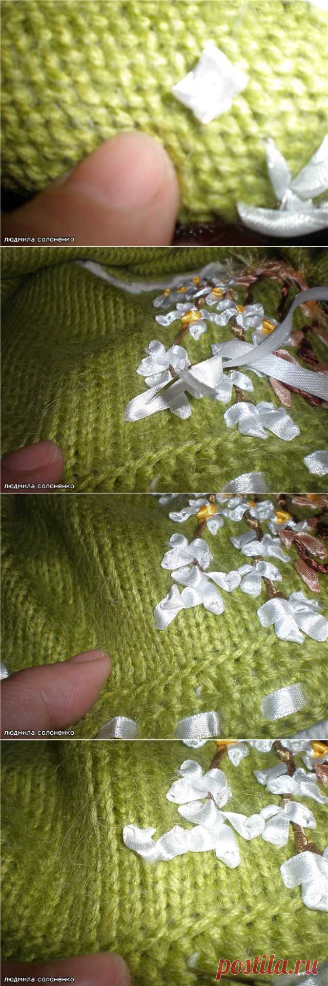 Ленточный стежок.Вышивка лентами -2 - Ярмарка Мастеров - ручная работа, handmade
