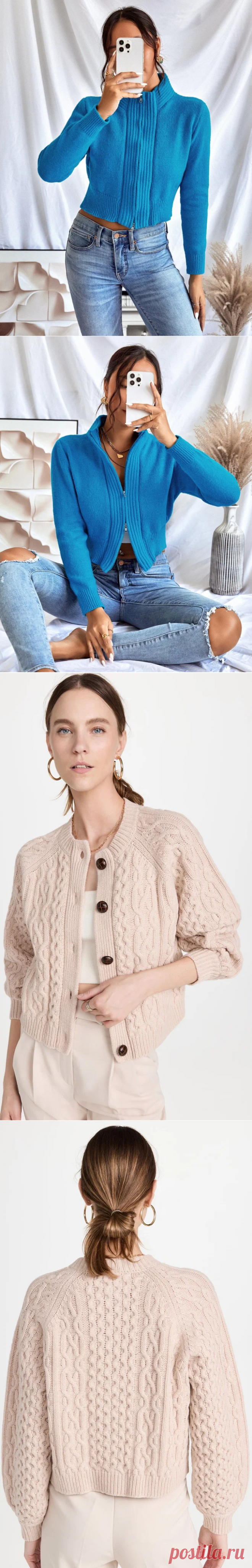 Актуальные укороченные кардиганы (или просто кофточки). Подборка моделей со схемами