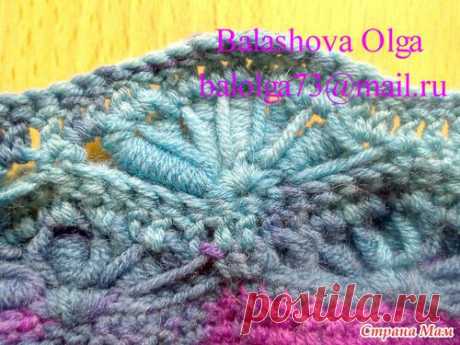 Берет почтовыми столбиками.МК balolga73.