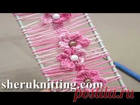 Floral Crochet Hairpin Lace Strip Tutorial 19 Crochet Flowers on Hairpin Loom