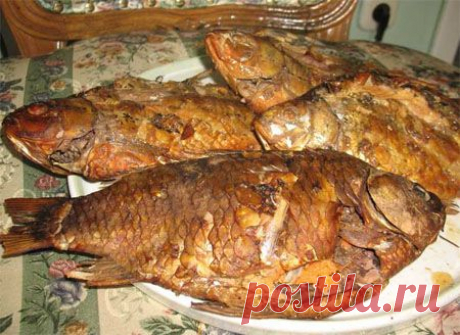 Запекание в духовке, вяление и копчение крупных карасей
