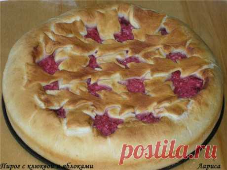 Пирог с клюквой и яблоками..