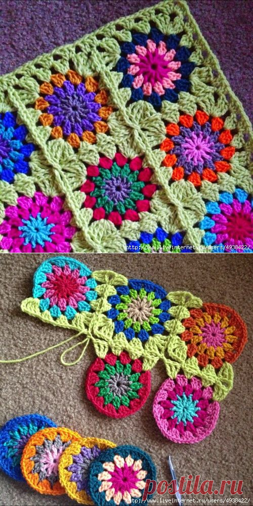 Бабушкин квадрат. Непрерывное соединение мотивов - пошаговый мастер-класс в фото + видео.