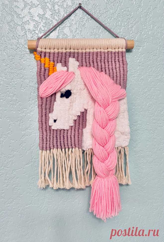 Уникорн Макраме Настенный декор Макраме Единорог Настенный | Etsy