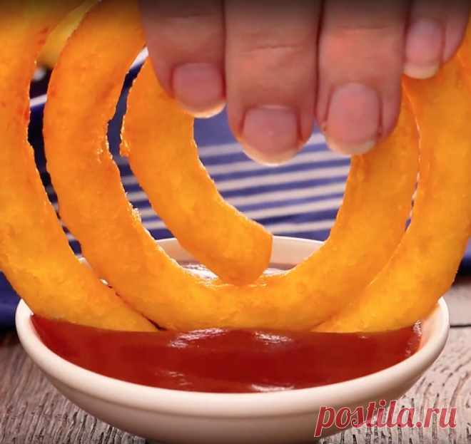 Хрустящие картофельные спиральки. Так вкусно похрустеть с соусом!