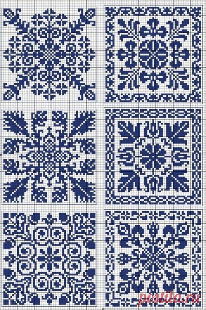 Снежинки. Самая красивая подборка из 50 узоров для вязания жаккарда и вышивки | Стильное вязание KNITMILO | Дзен