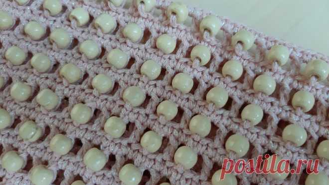 Простой узор крючком с бусинами | Anna Gri Crochet | Яндекс Дзен
