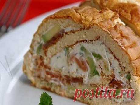 Рулет из хлеба с сыром и форелью — Sloosh – кулинарные рецепты