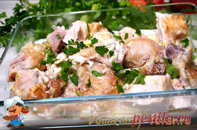 Курица в молочном соусе: рецепт с чесноком в духовке