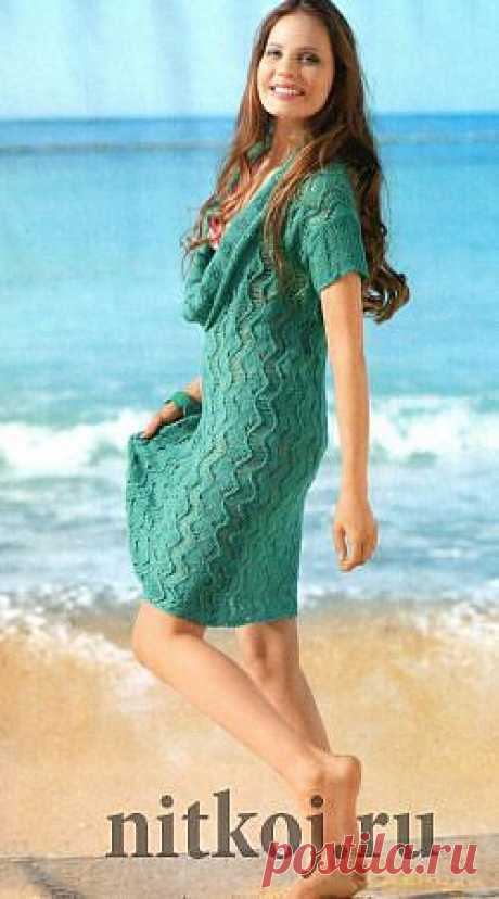 Красивое платье спицами &amp;raquo; Ниткой - вязаные вещи для вашего дома, вязание крючком, вязание спицами, схемы вязания