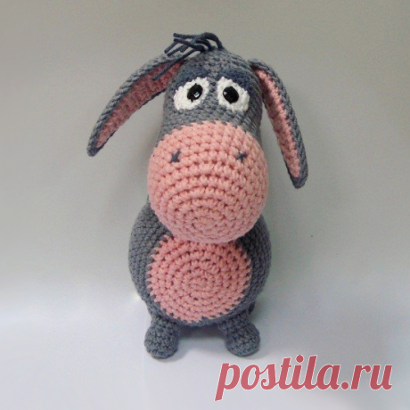 PDF Ослик Иа крючком. FREE crochet pattern; Аmigurumi animal patterns. Амигуруми схемы и описания на русском. Вязаные игрушки и поделки своими руками #amimore - Ослик Иа из советского мультфильма про Винни Пуха, осёл, Союзмультфильм.