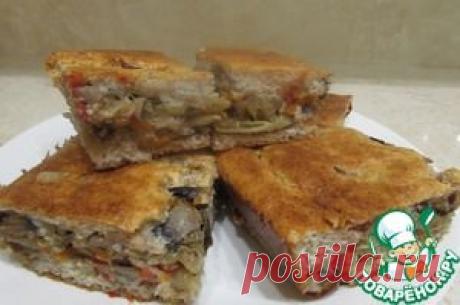 Диетический пирог с капустой и грибами .
