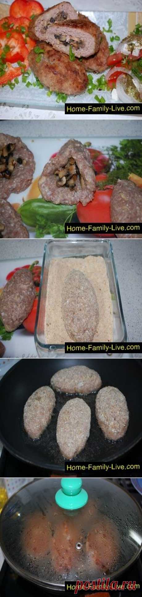 Зразы с грибами - пошаговый фоторецепт - фаршированные котлетыКулинарные рецепты