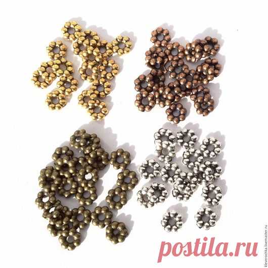 Купить _20 шт/ Бусины 5,5 мм 3 цвета спейсеры металл для украшений