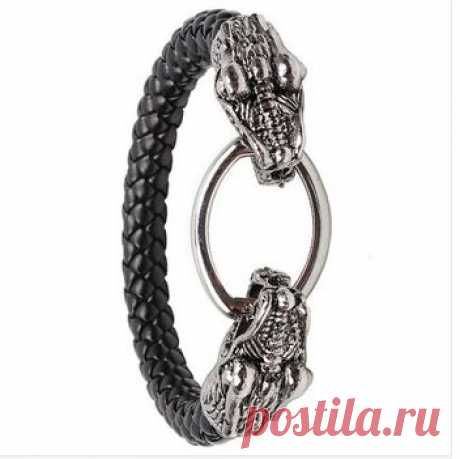 Купить кожаный плетеный браслет великий змей по низкой цене