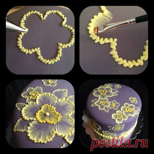 Вариант украшения торта #diy #своимируками #мастеркласс #handmade