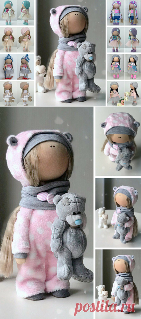 Baby Art Doll Decor Soft Doll Handmade Fabric Doll Poupée