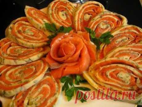 Самые вкусные рецепты: Сырно - рыбный рулет