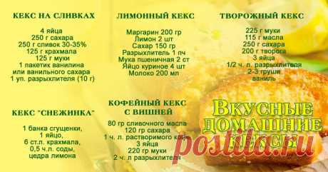 10 РЕЦЕПТОВ ДОМАШНИХ КЕКСОВ Выбирайте любой пошаговый рецепт приготовления домашнего кекса, и готовьте вместе с нами!