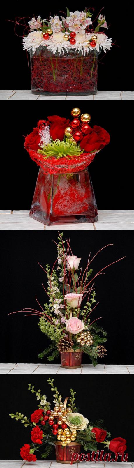 Цветочные композиции для Нового года и Рождества