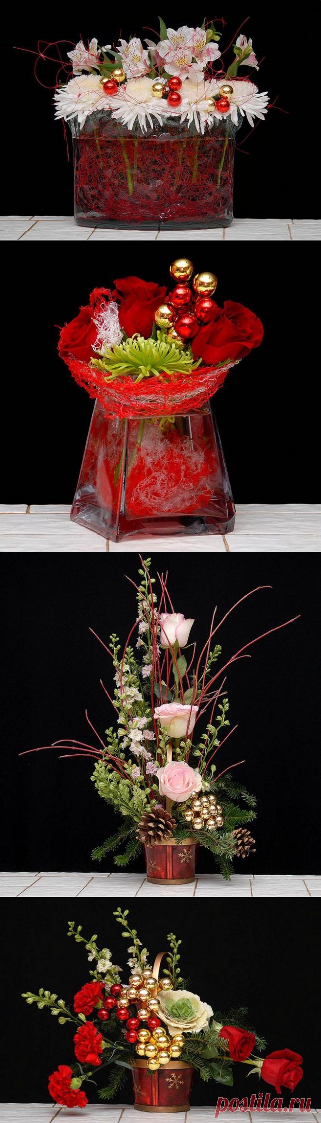 Цветочные композиции для Нового года и Рождества