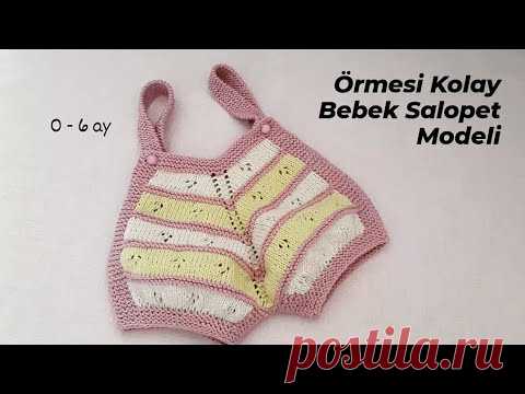 Örmesi Çok Kolay Bebek Salopet Modeli 🎊🎈 Very Easy Knitting Tutorial Stitch New Design Pattern