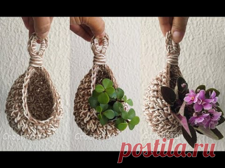 Ninho para Plantas crochê - Professora Maria Rita