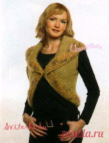 Вязаный жилет-перевертыш - Описание вязания, схемы вязания крючком и спицами | Узорчик.ру