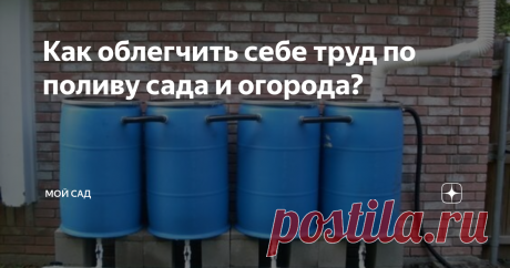 Как облегчить себе труд по поливу сада и огорода? Летом, когда устанавливается сухая жаркая погода, если в саду или огороде кроме сорняков еще что-то растет, то поливать приходится много. Существует много разных вариантов как облегчить себе эту работу, но не всегда есть условия или возможности сделать, например, автоматическую систему полива. Такая система требует установки различного оборудования, поэтому  продумывать ее нужно на стадии, когда