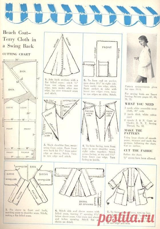 Простая выкройка пальто или халата Модная одежда и дизайн интерьера своими руками