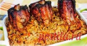 Свиные рёбрышки с квашеной капустой рецепт приготовления