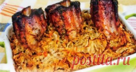 Свиные рёбрышки с квашеной капустой рецепт приготовления