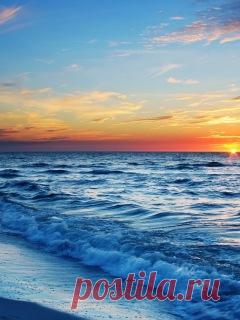 Скачать 240x320 Море, пена, прибой, горизонт, закат обои, картинки Mobile Phone 240x320