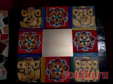 Видео мастер-класс по росписи: Декорирование рамки в индийском стиле