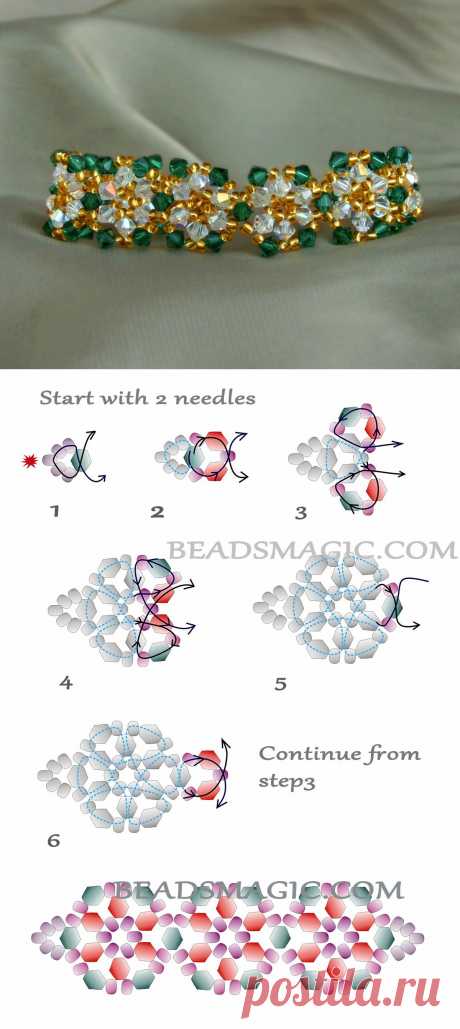 Free pattern for bracelet Queen | Beads Magic