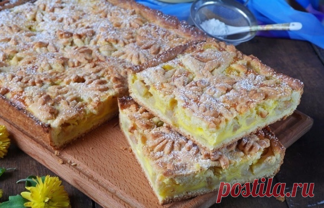 Посмотрите на эту красоту! Обалденный песочный пирог с яблоками